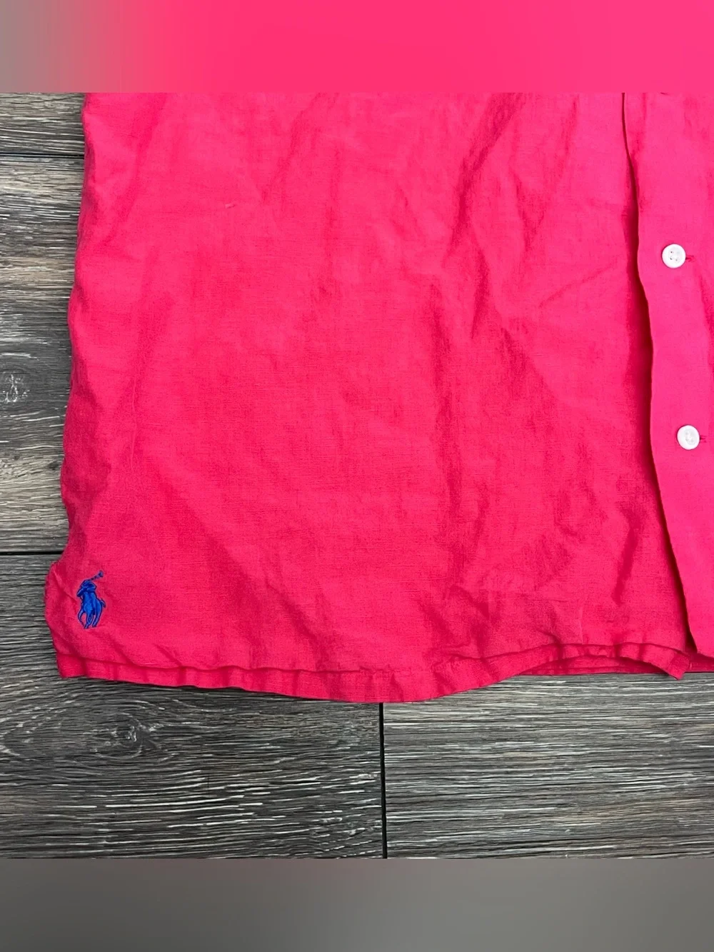 Polo Ralph Lauren Linen/ Silk Short Sleeve Camp Shirt Mens Large